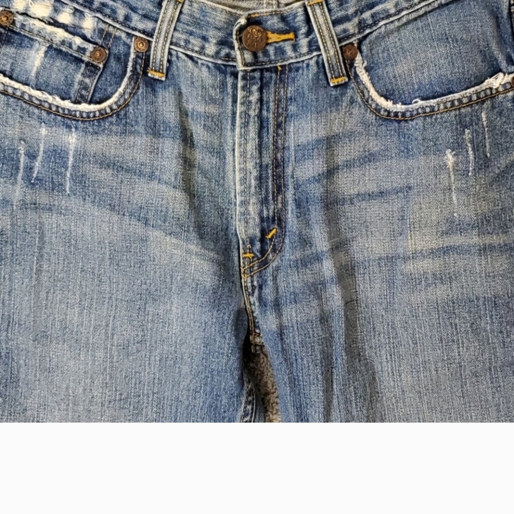 Levi 527 Distressed Blue Denim Jeans